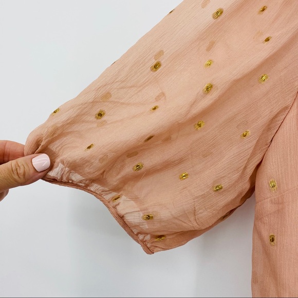 Lauren Moffatt Silk Button Dress Blush ROSE Gold - Picture 5 of 11